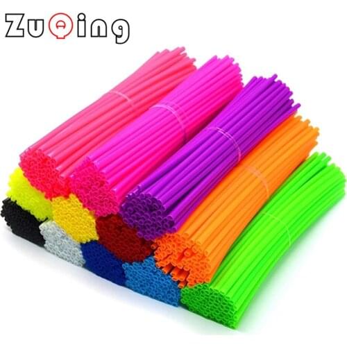 72Pcs Motorcycle Wheel Spoked Protector Colorful Wraps Rims Skin Off Road Bike Guard Wraps Kit Motocross Bike Guard Accessories