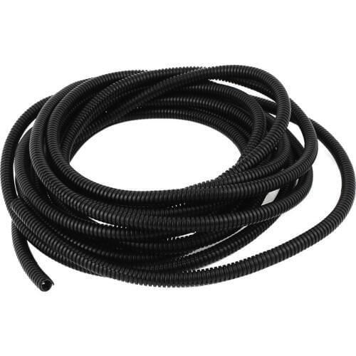 8mm Flexible PVC Corrugated Gas Tubing Pond Conduit Tube 7M Black Dropshipping