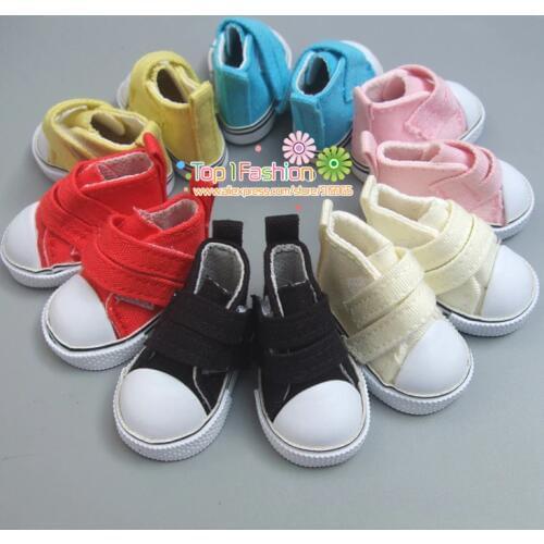 Doll Accessories shoes 5 cm Denim Canvas Mini Toy Shoes1/6 Bjd Sneackers boots For Russian cloth handmade doll