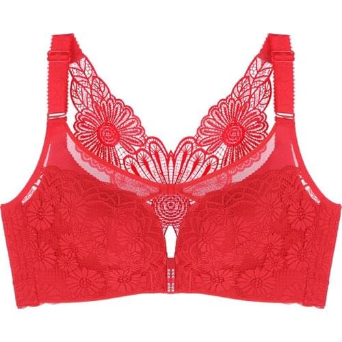 Gathered adjustable sexy lace sexy lingerie push up bra Large size womens underwear without steel support 50D 120D