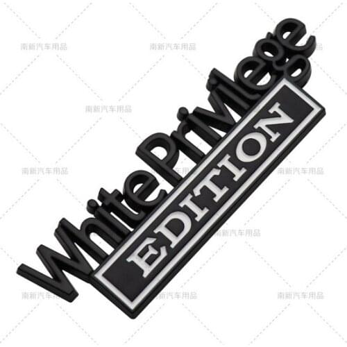 Black Metal White Privilege EDITION Emblem Auto Trunk Fender Badge Decal Stickers Car Accessories