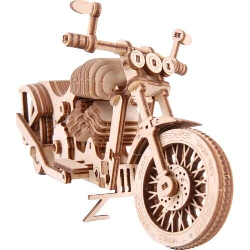 Uguter Wooden Mechanical Model Ideas 3D Jigsaw Puzzle DIY Fighting Motorcycle Gifts For Friends