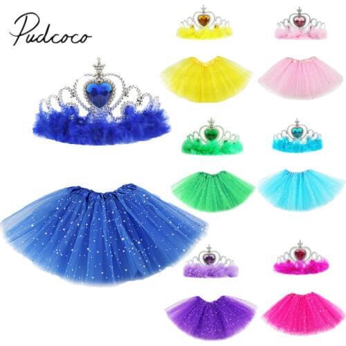 2020 Baby Summer Clothing Baby Girl Princess Tulle Tutu Skirt Ballet Dance Party Mini Dress With Crown Photo Props 1-3T