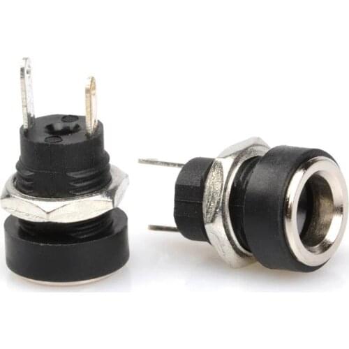 For DC power jack plug terminal type 5.5*2.1 4.9 socket female panel mount connector 5.5mm 2.1mm plug adapter 2 10 pieces 3A 12v