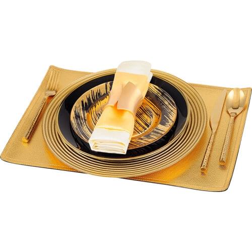 European Glass Plate Sets Luxury Creative Restaurant Trays Decor Round Modern Steak Dinner Plate Sets Assiette Tableware DA60PZ