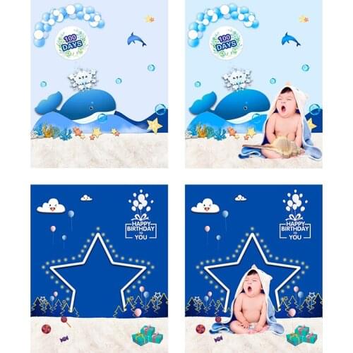 DAWNKNOW Personalized Customize Cartoon Cute Toy Photography Background Backdrop Newborn 100 Days Baby Birthday Photo Studio