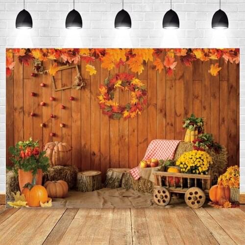 Yeele Photocall Autumn Scene Backdrop Wood House Haystack Flowers Baby Portrait Photography Background Photographic Photo Studio