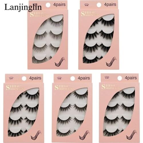 LANJINGLIN 10 boxes mink eyelashes false lashes minks 3d fake eyelash extension makeup cilios natural long cruelty free lash