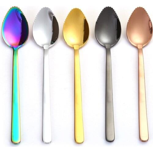 304 Stainless Steel Coffee Spoon Cutlery Retro Pointed Ice Cream Scoop Spoon Tea-spoon Creative Scoop Tableware For Home Party