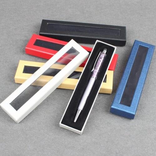 Pen box paper boxes general creative gift packaging cardboard box carton paper box with plastic pvc window LX8405