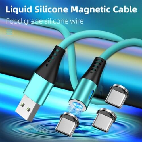 Magnetic Liquid Soft Silicone Cable Micro USB Type C 2.4A Fast Charging Data Cord Mobile Phone Cable For Huawei Xiaomi Samsung