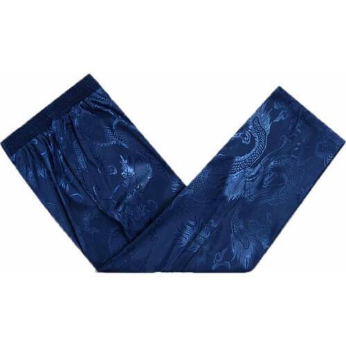 Mens Martial Arts Pants Chinese Traditional Tang Suit Kung Fu Pants Man Sports Long Trousers Embroidered Dragon Men Sports Pants