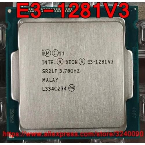 Original Intel CPU Xeon E3-1281V3 Processor 3.70GHz 8M 80W Quad-Core E3 1281V3 LGA1150 free shipping E3 1281 V3 E3-1281 V3