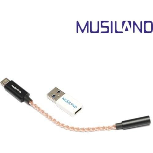 Musiland MU1 TYPE-C portable phone headphone amplifier sound card Earphone cable 3.5mm Headset Adapter decodes for mobile phone