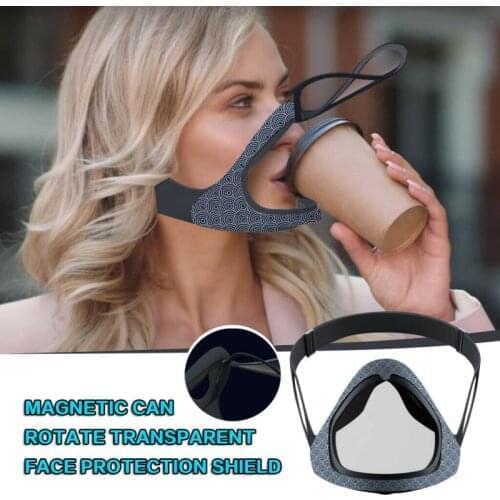 Transparent Mask Removable HD Clear Shield Mask For Face Support Lip Language Face Shield For Adults Reusable Silicone Mask