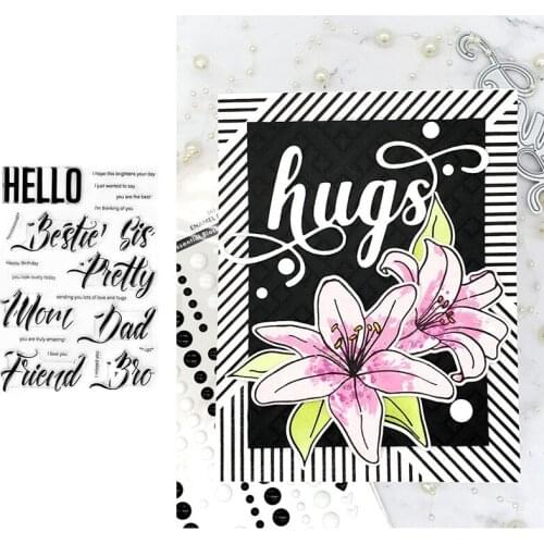 Modern Hello Letter Stamps Scrapbook Diary Secoration Embossing Stencil Template Diy Greeting Card Maker Album Handmade New 2021