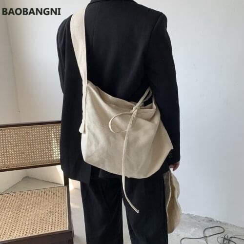 Teenager Brief Style Canvas Handbag Women Eco Environmental Cotton Fabric Bucket Shoulder Bag Female Big Size Soft Slouch Bag