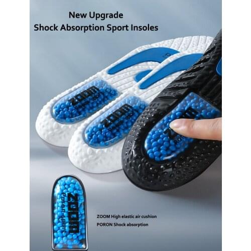 Upgrade Sports Shock Absorption Insole PU Memory Foam Breathable Arch Support Orthopedic Shoes Pad Men Women Soles