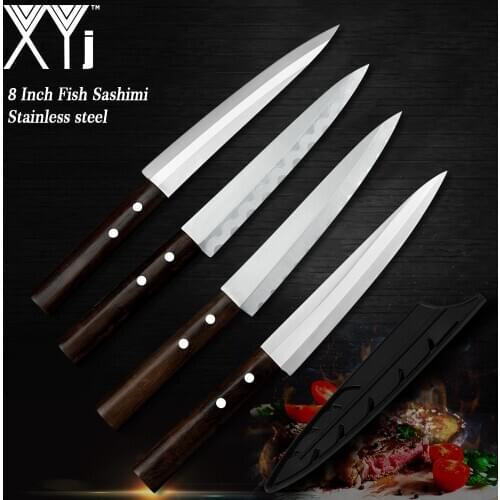 XYj Stainless Steel Sashimi Knife Filleting Slicing Left Right Hand Sushi Knife Tool Japanese Style Cooking Kitchen Knife Cover