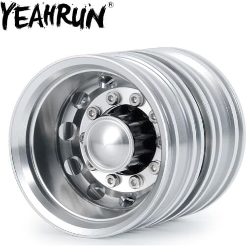 YEAHRUN Silver 1/2/4Pcs Metal Rear Wheel Rim Hub for 1:14 Tamiya Trailer Tractor Truck RC Car Upgrade Parts