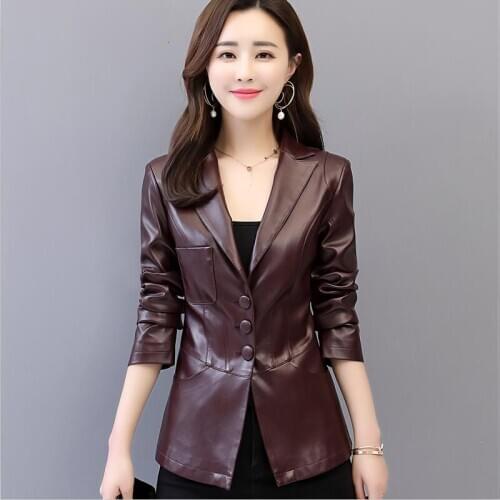 Plus Size 4XL Womens Leather Jacket New 2021 Motorcycle Female Leather Clothing Short Slim PU Leather Coat Female Jackets Black