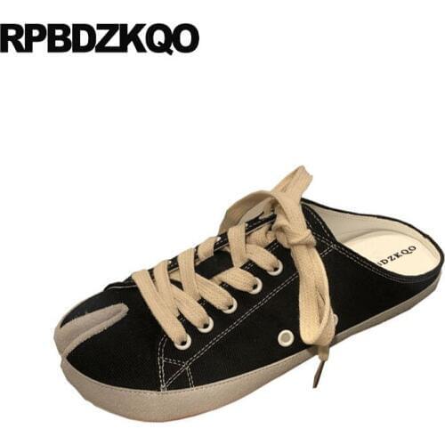 Sandals Black Retro Canvas Shoes Large Size Denim Cloth Women Slippers Jeans Slip On Lace Up Sneakers Leopard Print Brand Mules