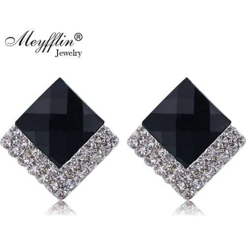 2021 New Boucle d'oreille Fashion Crystal Stud Earrings for Women Fashion Pendientes Bijoux Square Earring Jewerly Brincos