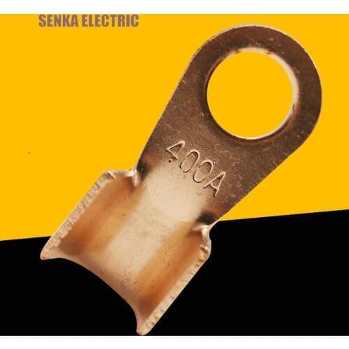 10 Pieces 400A Thick Copper Battery Cable Connector Circular Splice Crimp Terminal Cable Lug OT-400A