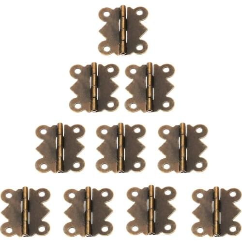 20Pcs/lot 20*25mm Butterfly Hinges 4 Hole + 80 screws Antique Bronze Cabinet Drawer Jewellery Box Wine Case Gift Decor Furniture