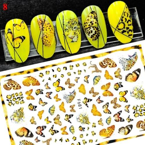 3D Bronzing butterfly 3D Stickers Nail Decals Flowers Design Laser Shinning Manicure Decoration Nail Art Slider Adhesive Tip