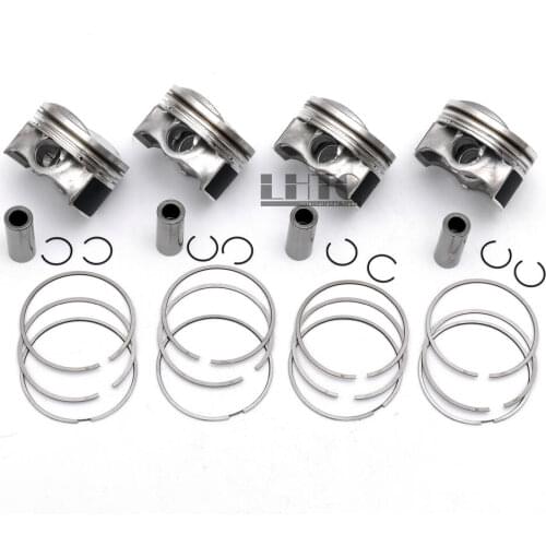 4 pcs Pistons & Rings 0.00 STD Φ82.51mm Φ23mm Set For VW CC Passat Golf Beetle AUDI A3 A4 A5 TT 1.8 TFSI