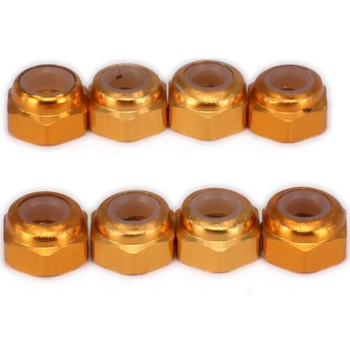 Aluminum M3 3mm Nylon Insert Lock Nuts (Nyloc) Hex Flange Lock Nut for 1/10 RC Hobby Model Car/Heli upgraded hop-up Parts Axial