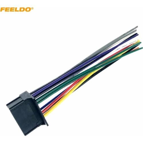 FEELDO Car ISO 16Pin Harness Radio Wire Adapter for Pioneer AVH-100 AVH200BT CD Radop Wiring Connector Power Cable #HQ6477