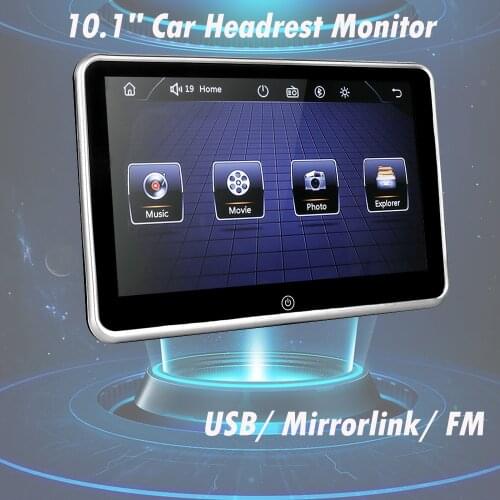 10.1" Car Headrest Monitor Auto Multimedia Audio Video Player Support 1080P HD LCD Touch Screen with Speaker Bluetooth MP4 MP5