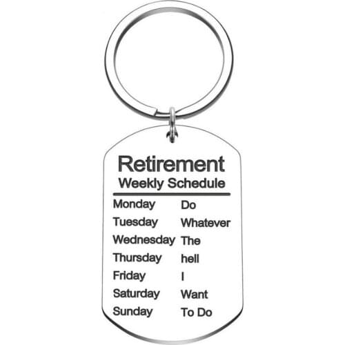 Retirement Gifts Keychain for Men Women Coworker Retiree Calendar Gag Gifts Leaving Gifts for Dad Mom Nurses Teacher Keyring