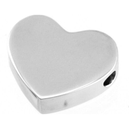 Stainless steel heart beads silver color small hole space bead pendant For DIY Jewelry Making mirror polished wholes 10pcs