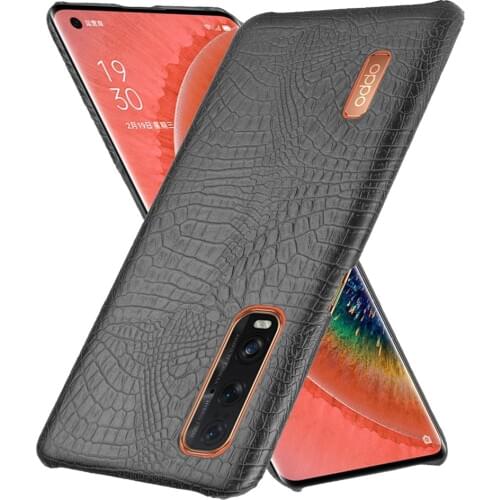 Find X2 Pro Case Luxury Crocodile Texture PU Leather with Hard Plastic Case on For Oppo Find X2 Neo Lite