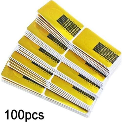 100pcs French Nail Form Tips Acrylic UV Gel Extension Curl Form Builder Gel Sticker Nail Art Guide Mold Manicure Stencil