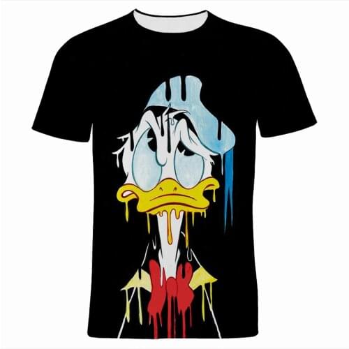 Cartoon Anime T Shirt For Men Summer Disney Donald Duck 3D Print Children Clothes Short Sleeve Streetwear Women Tee Tops