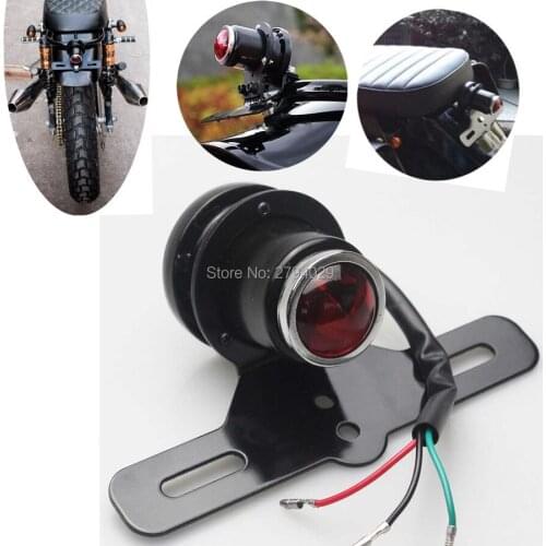 Halogen Tail Brake Light W/ License Plate Lamp Fits For Harley Honda Suzuki Kawasaki Yamaha Chopped Bobber Motorcycle Custom