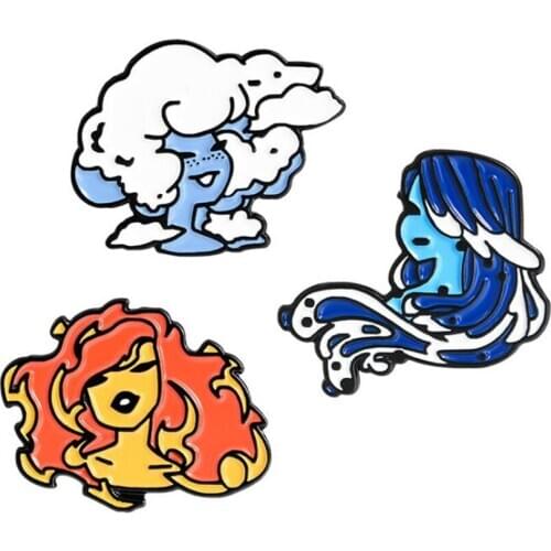 Gothic Style Women Avatar Enamel Badges Brooch For Clothes Decorative Lapel Pins Metal Brooches Badges For Backpack Jewelry