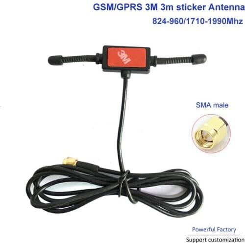3M Adhesive T Shape 900/1800Mhz Horn Antenna GPRS Aerail GSM Antenna with RG174 Cable 1pcs