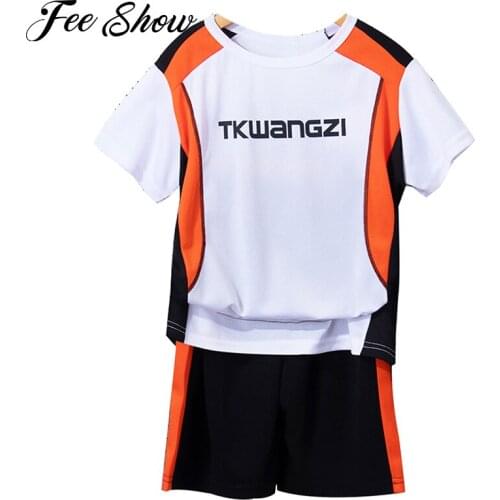 2Pcs Kids Boys Casual Breathable Tracksuits Color Contrast Summer Sports Suit Short Sleeves T-shirt Shorts Set Basketball Suits
