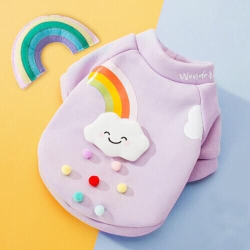 Cute Pet Dog Clothes Puppy sweater T-shirt Shirt Cute Rainbow printing Pajamas Cat Spring Shirt For chihuahua Small Dogs