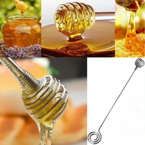 Mini Stainless Steel Honey Spoon Honey Stir Bar For Honey Jar Supplies Eco-Friendly Long Handle Mixing Stick Dessert Tools