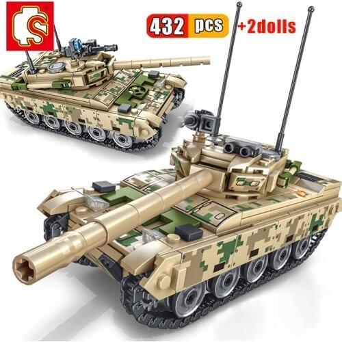 SEMBO 432pcs Military Capital Main Tank Model Building Blocks Model sets Technic WW2 German Army Weapon Bricks Children Boy Toy