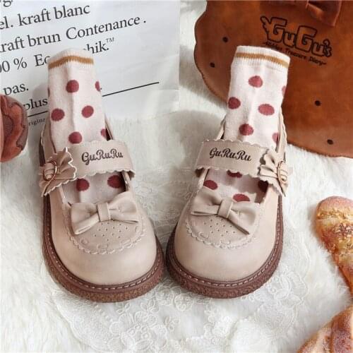 New College Student Girls Kawaii Japanese Cute Anime Tea Party Lolita Shoes Mid Heel Buckle Harujuku Cosplay Jk Uniform Platform