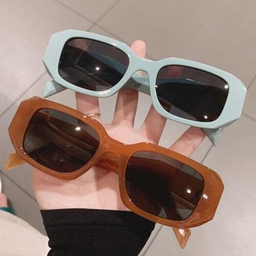 2021 New Fashion Small Square Gradient Sunglasses For Women Vintage Green Brown Elegant Sun Glasses Female Black White Eyewear