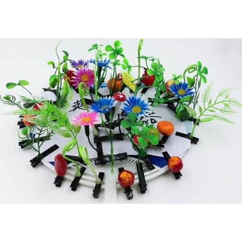 Wholesale 1000pcs Novelty Plants Lucky grass hair clips headwear Small bud antenna bean sprout mushroom party hair pin HD3401-1