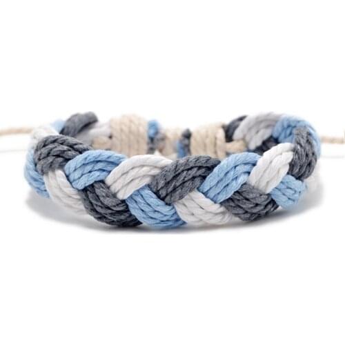 2021 New fashion hand-woven bracelet simple original cotton and linen braided rope hand rope